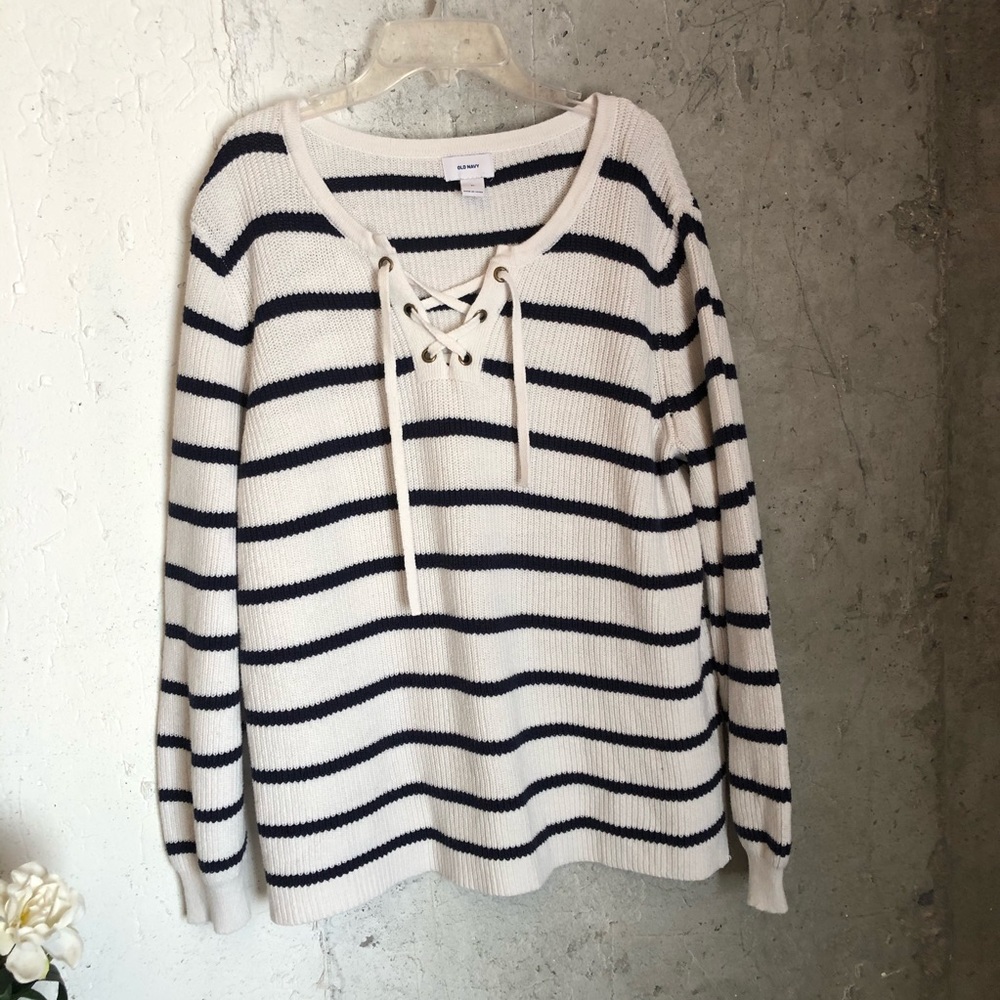 Old Navy Knitted Striped Long Sleeve Sweater
